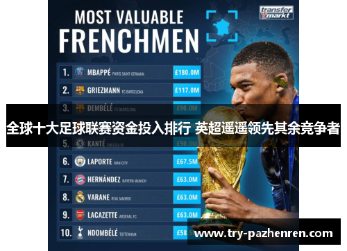 全球十大足球联赛资金投入排行 英超遥遥领先其余竞争者